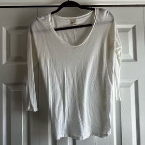 J Crew Women’s 3/4 Sleeve Top White XS